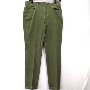 Brooks Brothers Corduroy Pants Womens Size 6 Olive Green Straight Leg Stretch